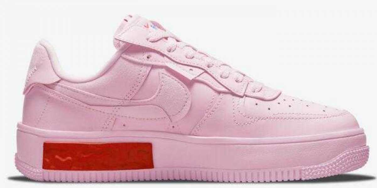 2021 Nike Air Force 1 Fontanka Pink Coming With Red React Foam Blocks