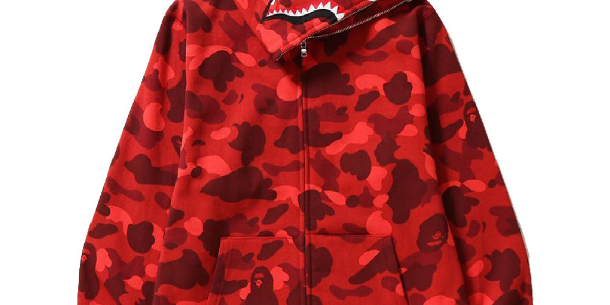 Is the red Bape hoodie available in different sizes?
